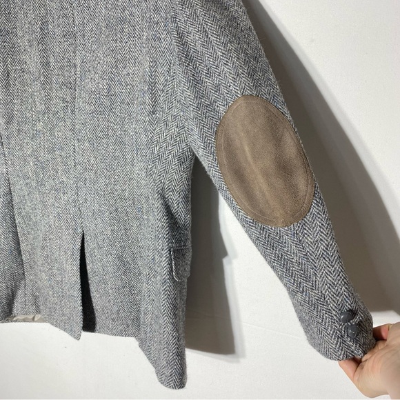 Vintage Harris Tweed Leishman Classic Grey Wool Herringbone Blazer 46R - Picture 12 of 16